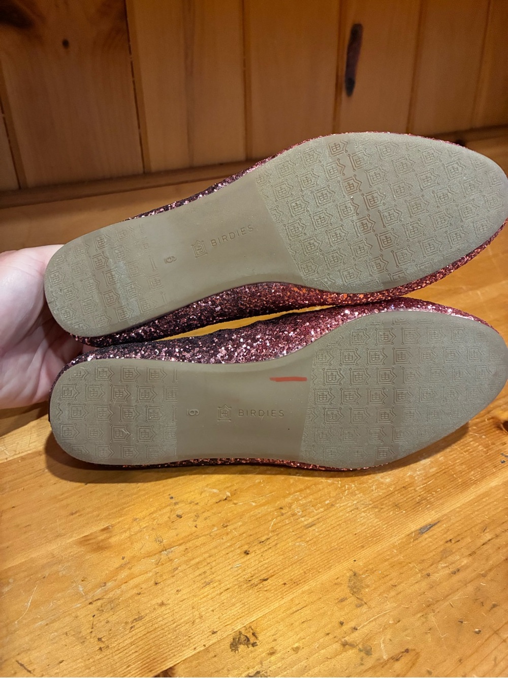 Birdies The Starling Rose Gold Glitter Loafer Flats Size 6 New - Picture 9 of 9